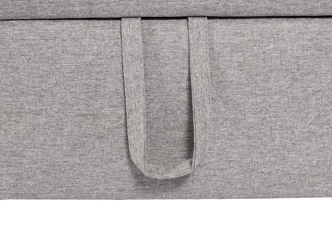 Cosmo Casa - Hoekbank met Bedbox - Nosag - Textiel - Grijs - 228 cm