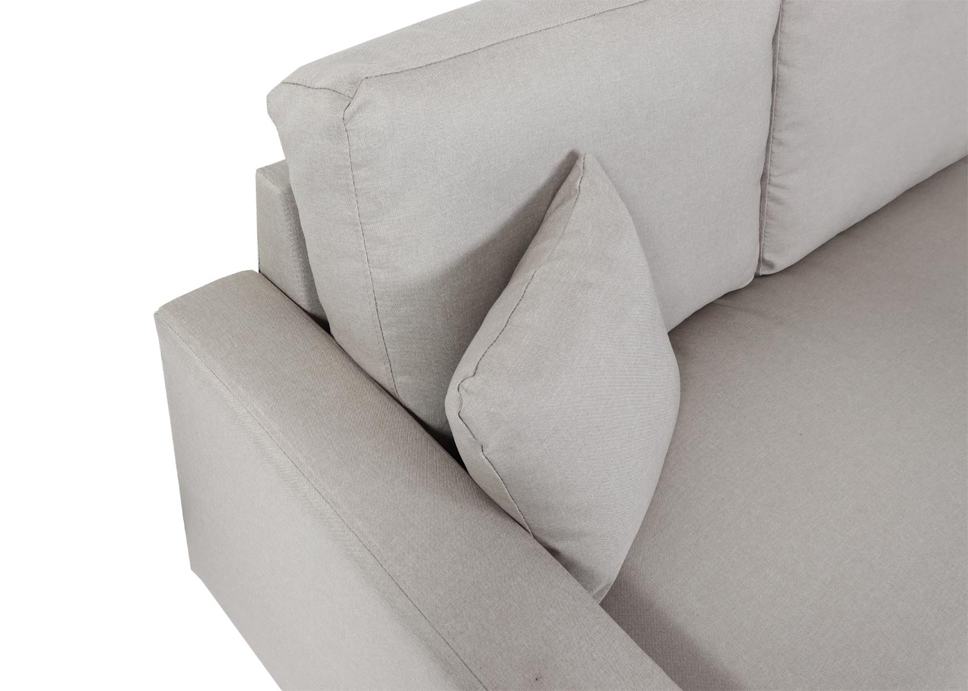 Cosmo Casa - Hoekbank met Bedkast - Nosag - Textiel - Beige - 228 cm