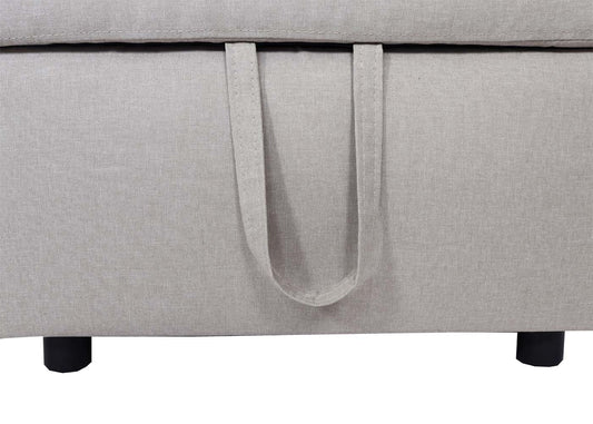 Cosmo Casa - Hoekbank met Bedkast - Nosag - Textiel - Beige - 228 cm