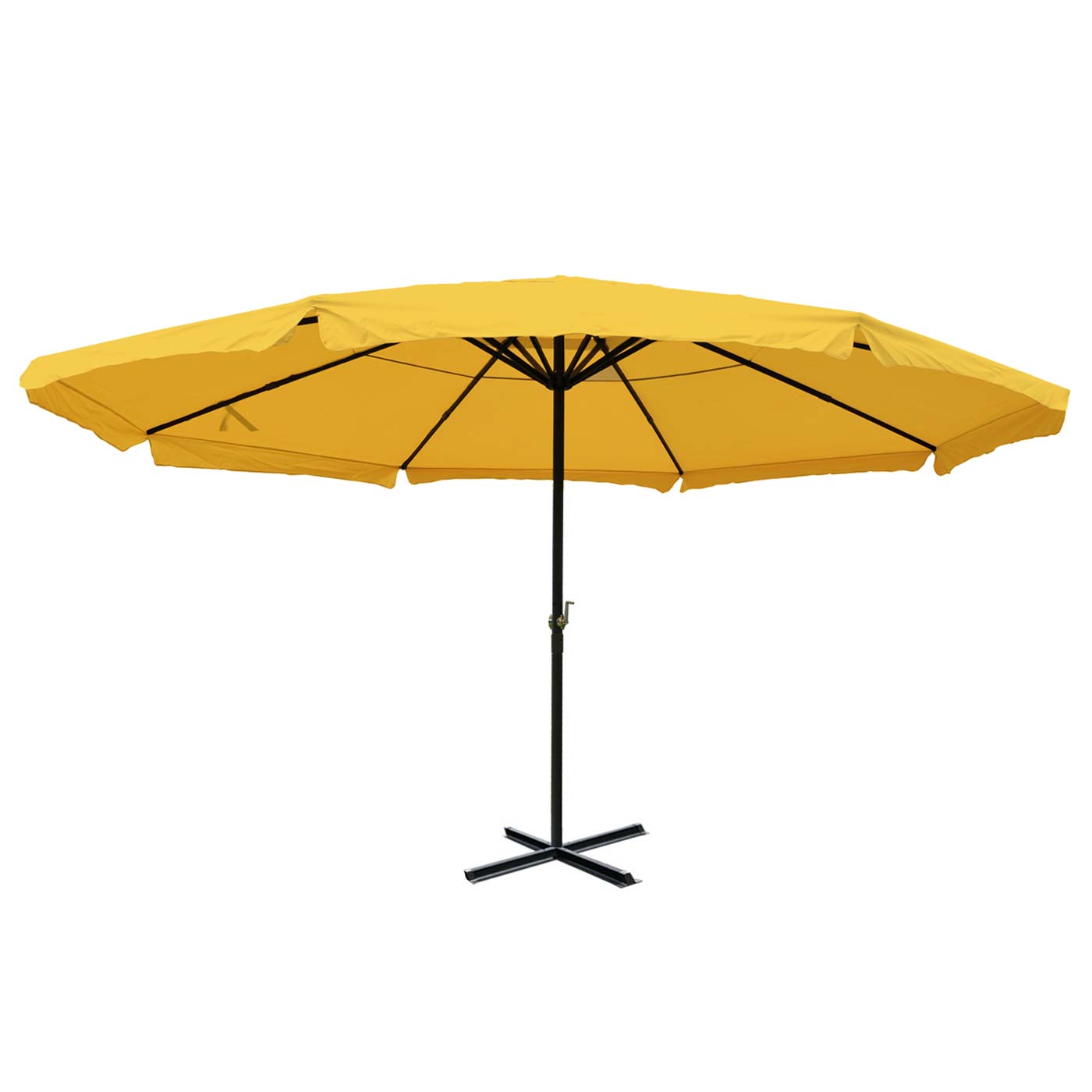 Cosmo Casa - Parasol Meran Pro - Horeca Marktparaplu met Volant - Polyester & Aluminium - Geel - 5 m - Zonder Standaard