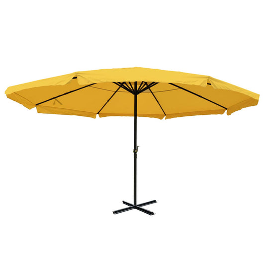 Cosmo Casa - Parasol Meran Pro - Horeca Marktparaplu met Volant - Polyester & Aluminium - Geel - 5 m - Zonder Standaard