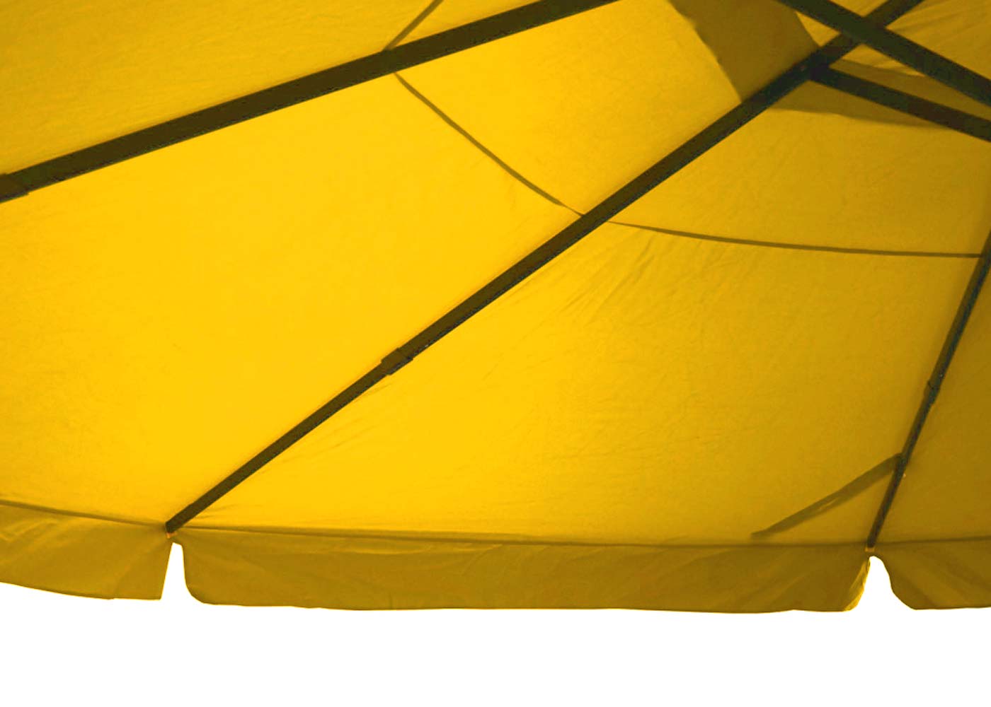 Cosmo Casa - Parasol Meran Pro - Horeca Marktparaplu met Volant - Polyester & Aluminium - Geel - 5 m - Zonder Standaard