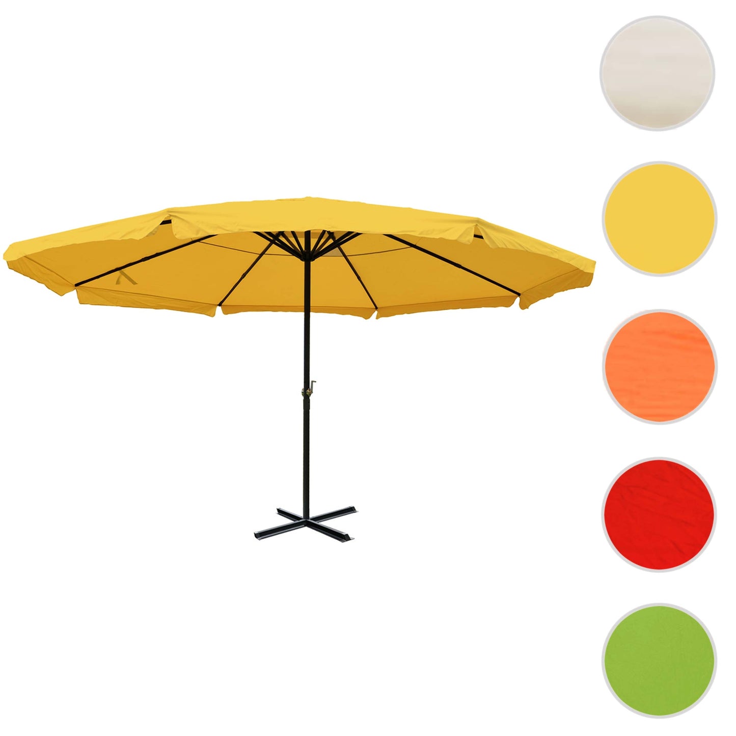 Cosmo Casa - Parasol Meran Pro - Horeca Marktparaplu met Volant - Polyester & Aluminium - Geel - 5 m - Zonder Standaard