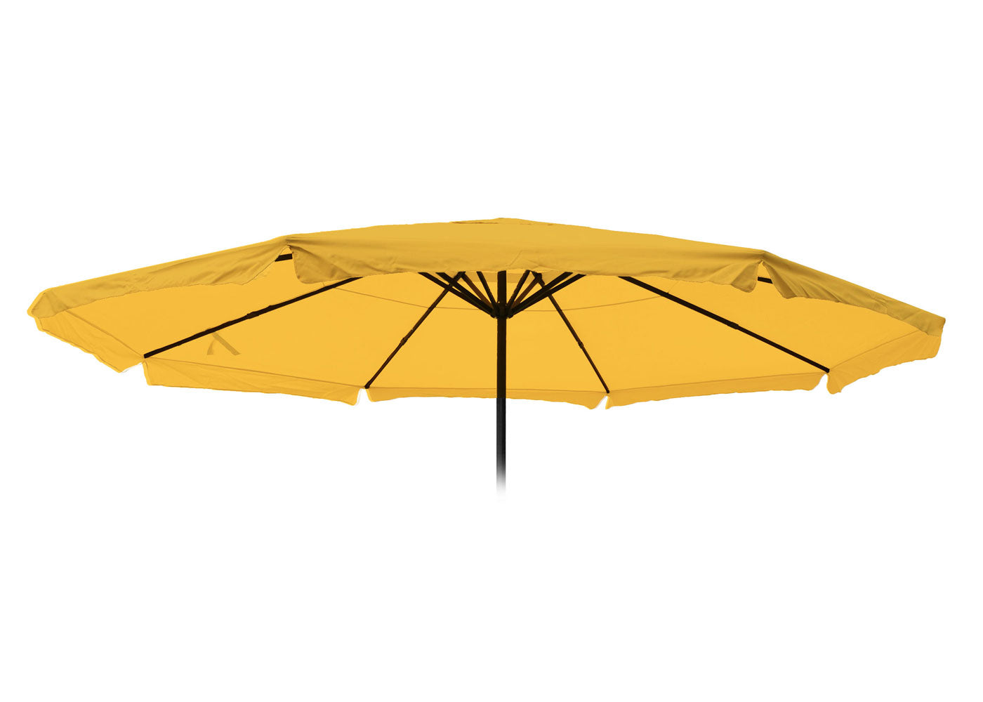 Cosmo Casa - Vervangende Hoes voor Meran Pro Parasol - Horeca Marktparaplu met Volant - Polyester - Geel - 5 m
