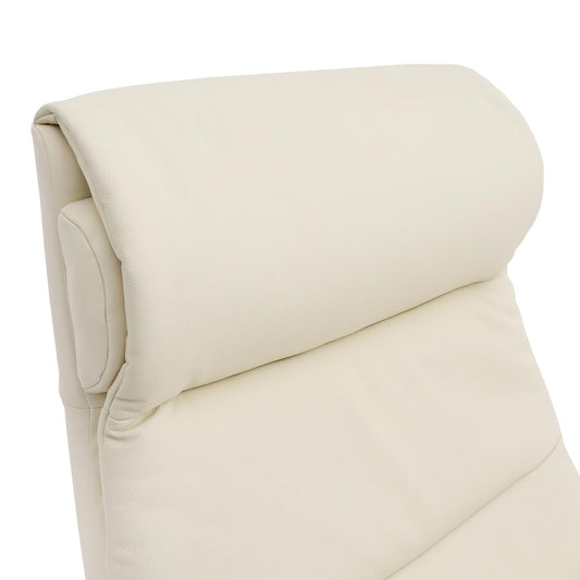 Cosmo Casa - Relaxstoel met Kruk - TV-Fauteuil - Draaibare Ligfunctie - Metaal & Kunstleer - Crèmewit