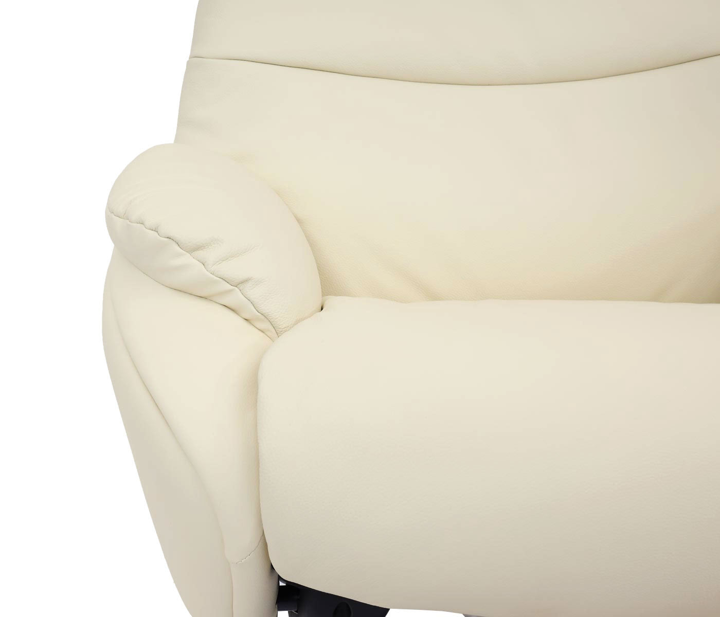 Cosmo Casa - Relaxstoel met Kruk - TV-Fauteuil - Draaibare Ligfunctie - Metaal & Kunstleer - Crèmewit