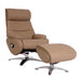Cosmo Casa - Relaxstoel met Kruk - TV-Fauteuil - Draaibare Ligfunctie - Metaal & Kunstleer - Taupe