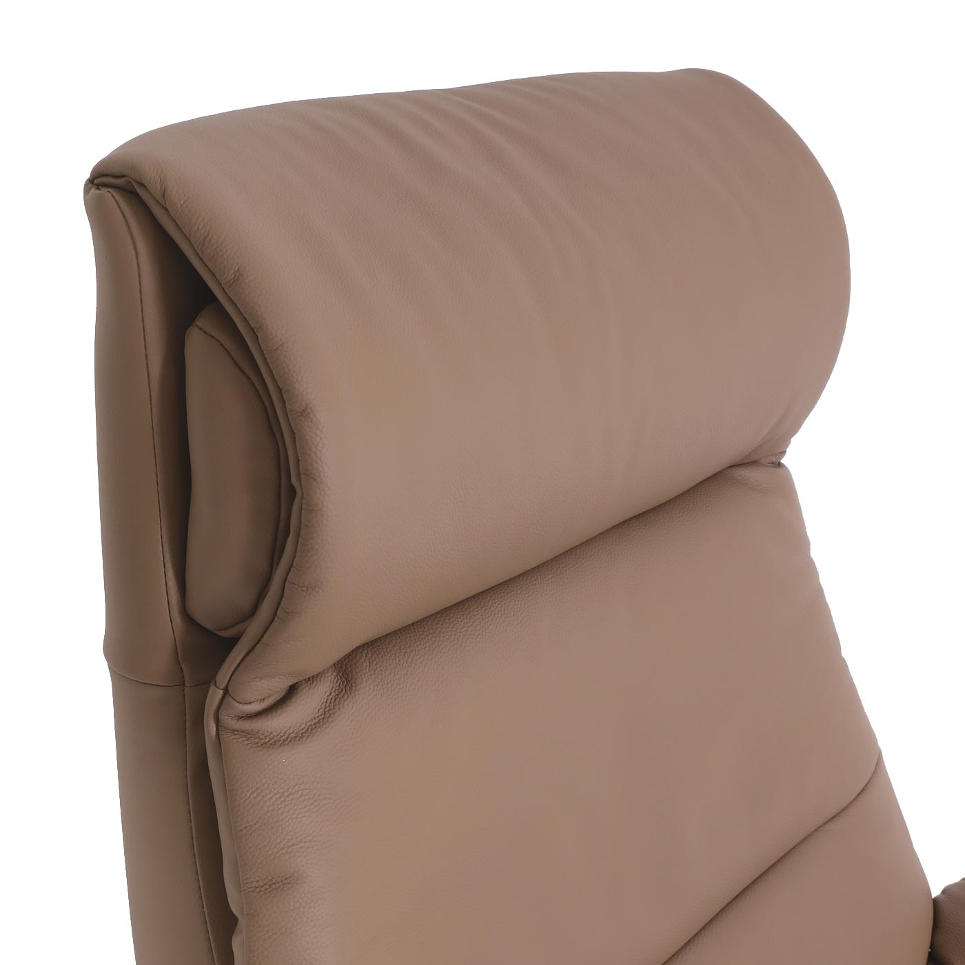Cosmo Casa - Relaxstoel met Kruk - TV-Fauteuil - Draaibare Ligfunctie - Metaal & Kunstleer - Taupe