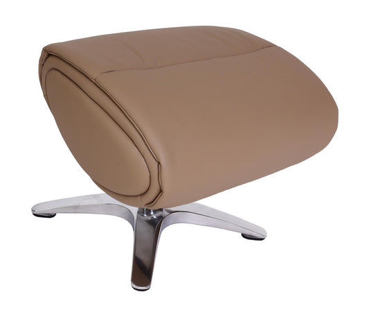 Cosmo Casa - Relaxstoel met Kruk - TV-Fauteuil - Draaibare Ligfunctie - Metaal & Kunstleer - Taupe