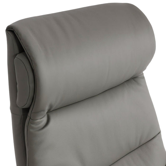 Cosmo Casa - Ontspanningsstoel met Kruk - TV-Fauteuil - Draaibare Ligfunctie - Metaal & Kunstleer - Grijs