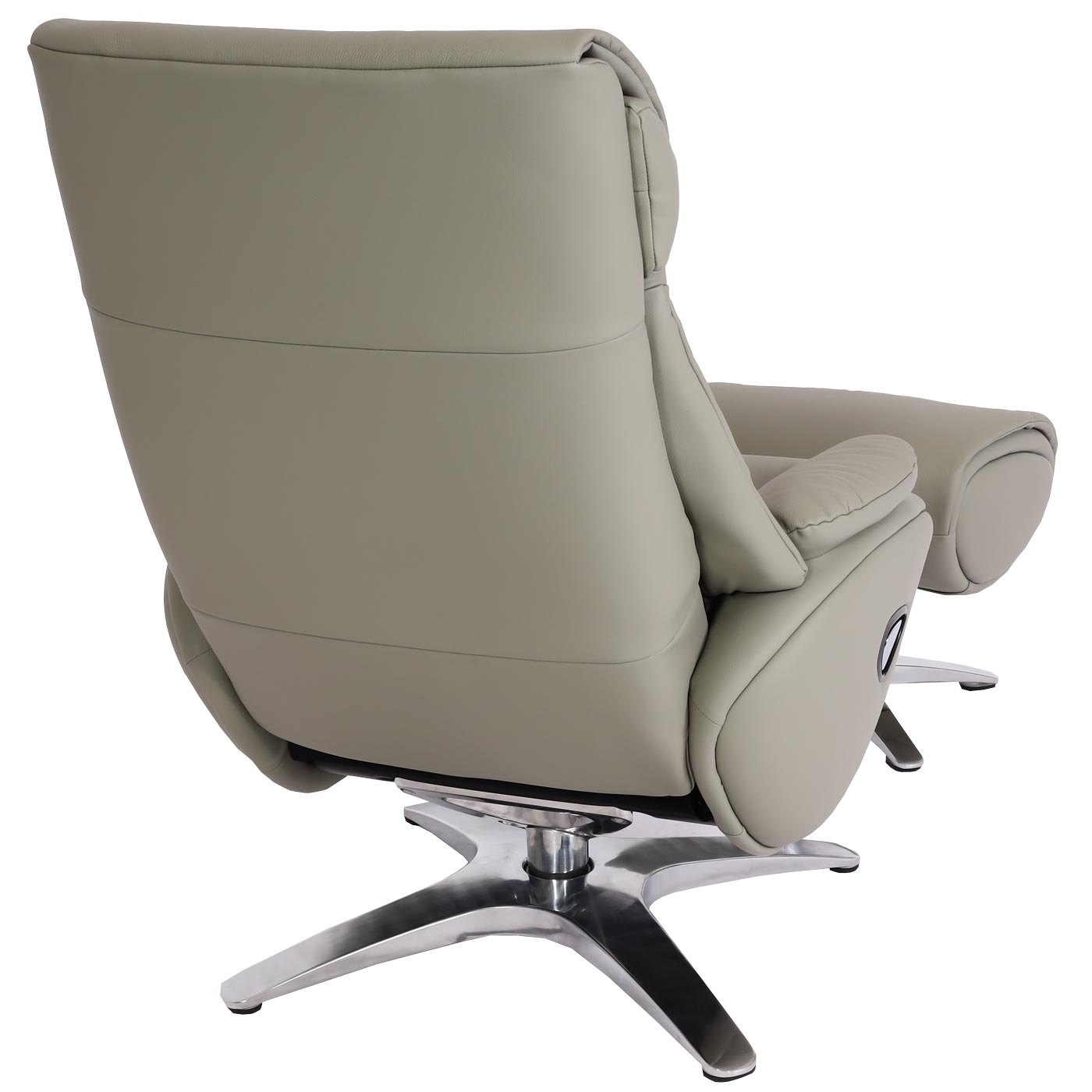 Cosmo Casa - Ontspanningsstoel met Kruk - TV-Fauteuil - Draaibare Ligfunctie - Metaal & Kunstleer - Grijs