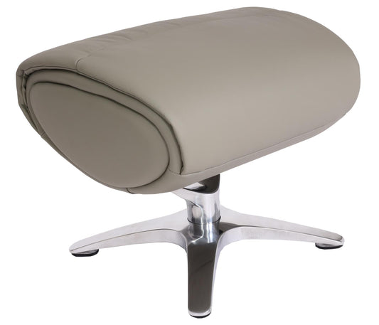 Cosmo Casa - Ontspanningsstoel met Kruk - TV-Fauteuil - Draaibare Ligfunctie - Metaal & Kunstleer - Grijs