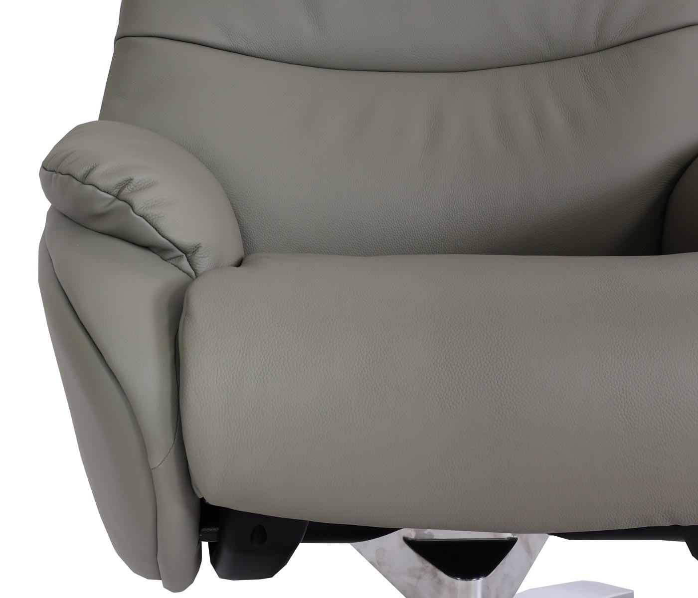 Cosmo Casa - Ontspanningsstoel met Kruk - TV-Fauteuil - Draaibare Ligfunctie - Metaal & Kunstleer - Grijs