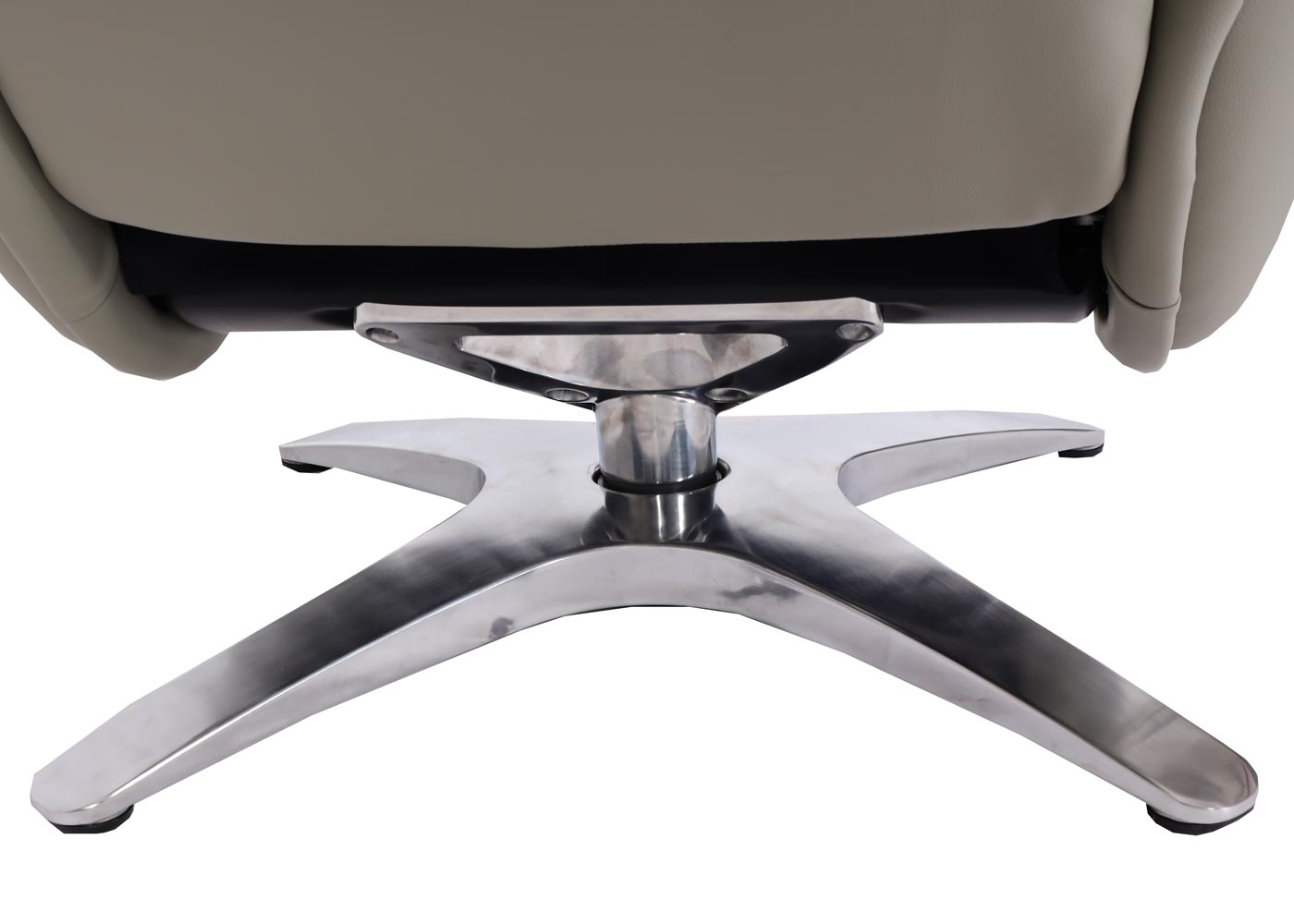 Cosmo Casa - Ontspanningsstoel met Kruk - TV-Fauteuil - Draaibare Ligfunctie - Metaal & Kunstleer - Grijs