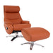 Cosmo Casa - Relaxstoel met Kruk - TV-Fauteuil - Draaibare Ligfunctie - Metaal & Kunstleer - Bruin