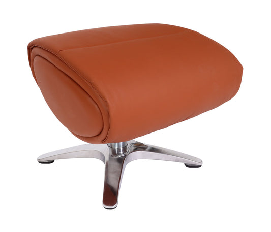 Cosmo Casa - Relaxstoel met Kruk - TV-Fauteuil - Draaibare Ligfunctie - Metaal & Kunstleer - Bruin