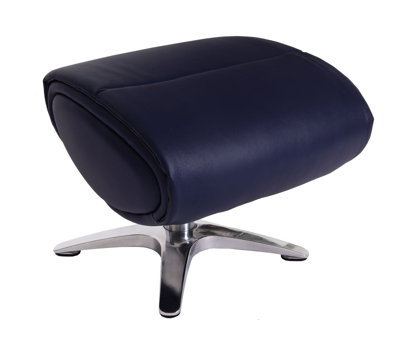 Cosmo Casa - Relaxstoel met Kruk - TV-Fauteuil - Draaibare Ligfunctie - Metaal & Kunstleer - Blauw