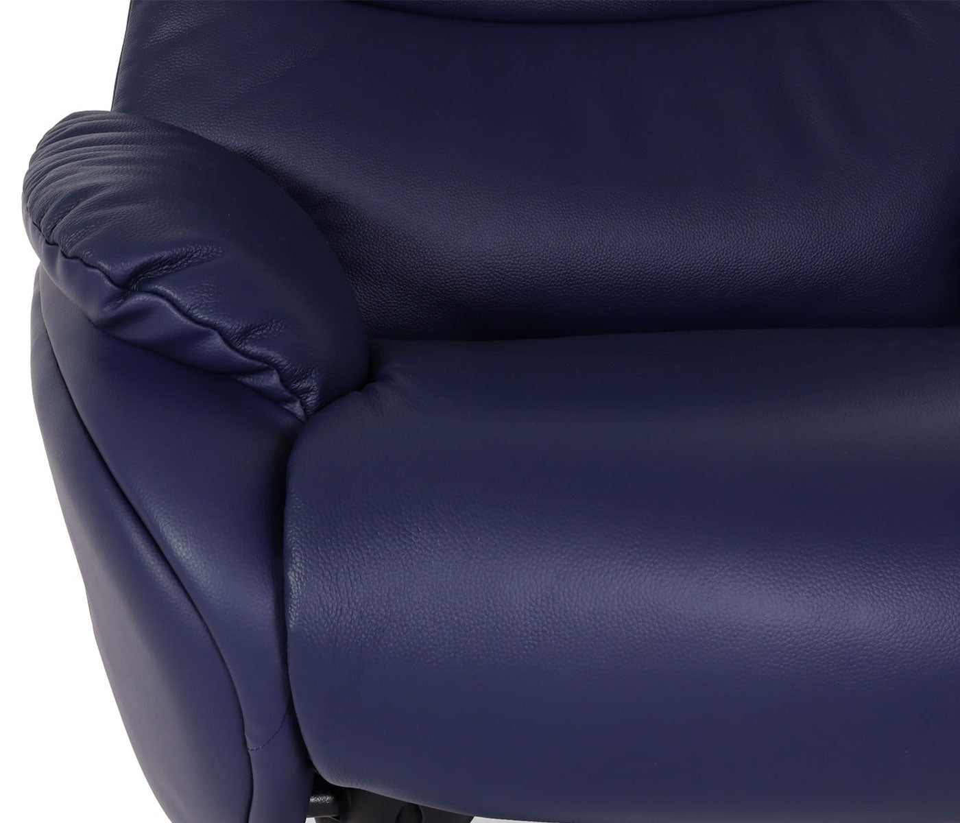 Cosmo Casa - Relaxstoel met Kruk - TV-Fauteuil - Draaibare Ligfunctie - Metaal & Kunstleer - Blauw