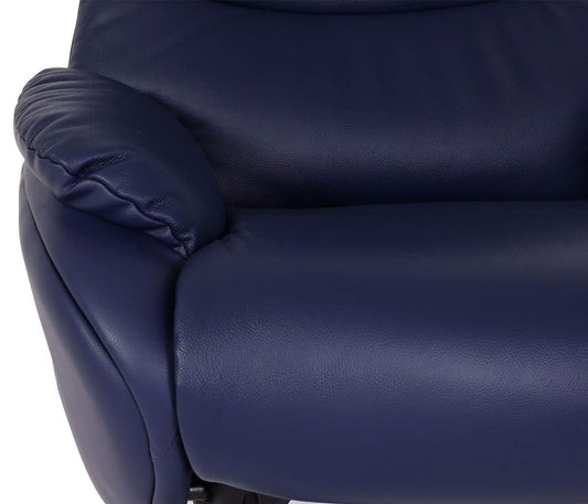 Cosmo Casa - Relaxstoel met Kruk - TV-Fauteuil - Draaibare Ligfunctie - Metaal & Kunstleer - Blauw