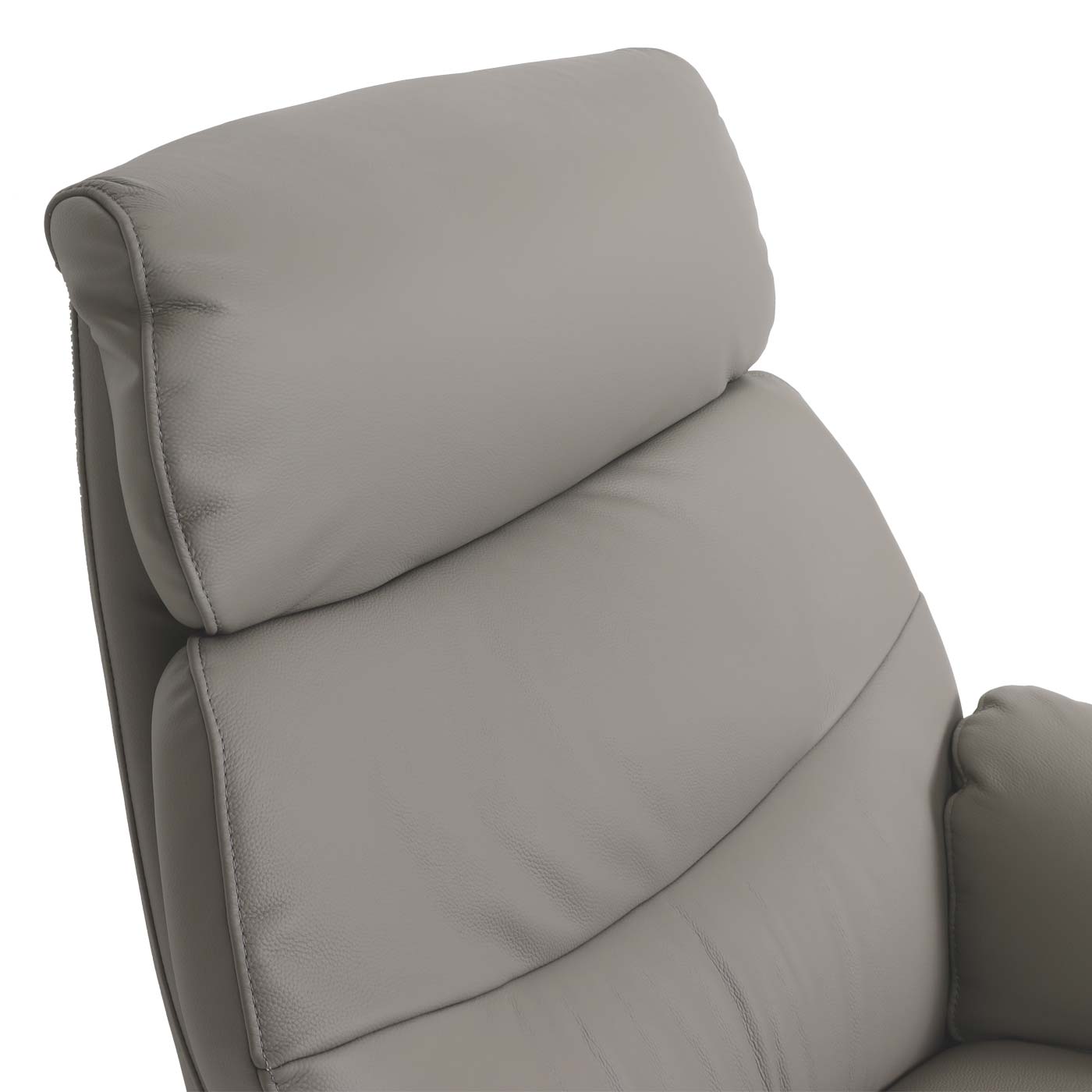 Cosmo Casa - Relaxstoel met Kruk - Wipfunctie Draaibaar - Metaal & Echt Leer & Kunstleer - Grijs
