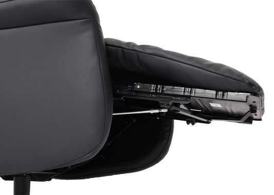 Cosmo Casa - Ontspanningsstoel - Ligfunctie - Leer - Zwart