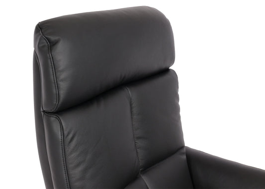 Cosmo Casa - Ontspanningsstoel - Ligfunctie - Leer - Zwart