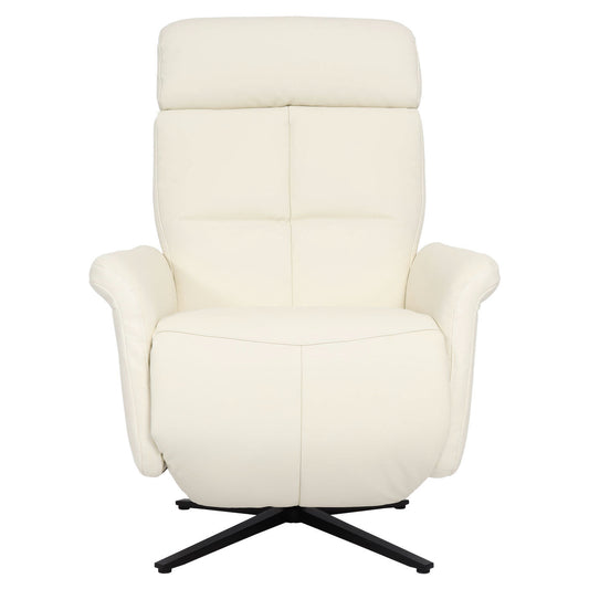 Cosmo Casa - Ontspanningsstoel - Draaibare Ligfunctie - Leer - Crèmewit