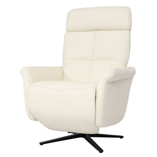 Cosmo Casa - Ontspanningsstoel - Draaibare Ligfunctie - Leer - Crèmewit