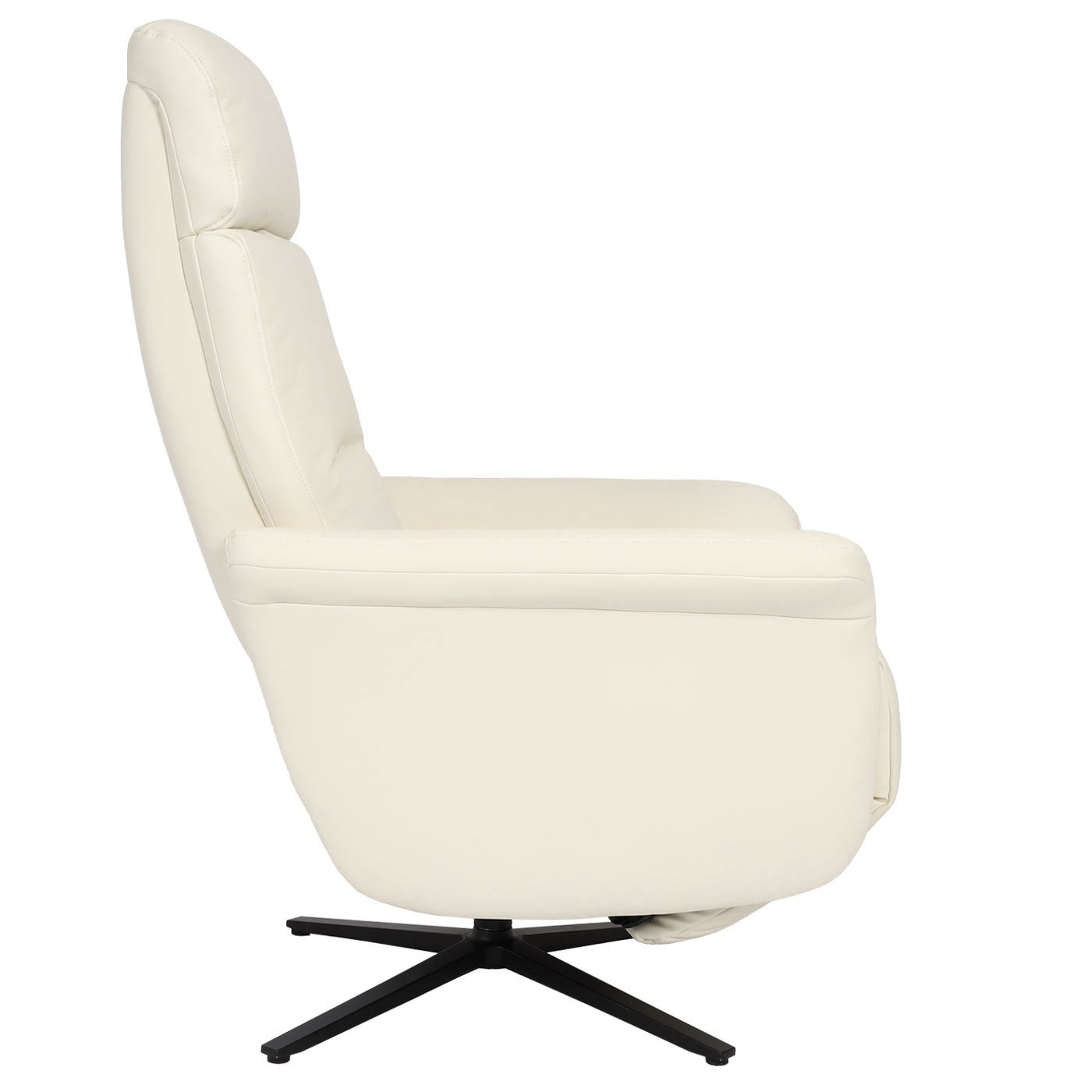 Cosmo Casa - Ontspanningsstoel - Draaibare Ligfunctie - Leer - Crèmewit