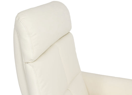 Cosmo Casa - Ontspanningsstoel - Draaibare Ligfunctie - Leer - Crèmewit
