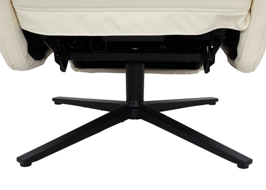 Cosmo Casa - Ontspanningsstoel - Draaibare Ligfunctie - Leer - Crèmewit