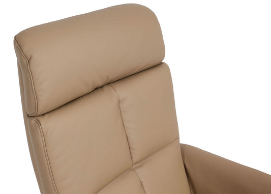 Cosmo Casa - Ontspanningsstoel - Ligfunctie - Leer - Taupe