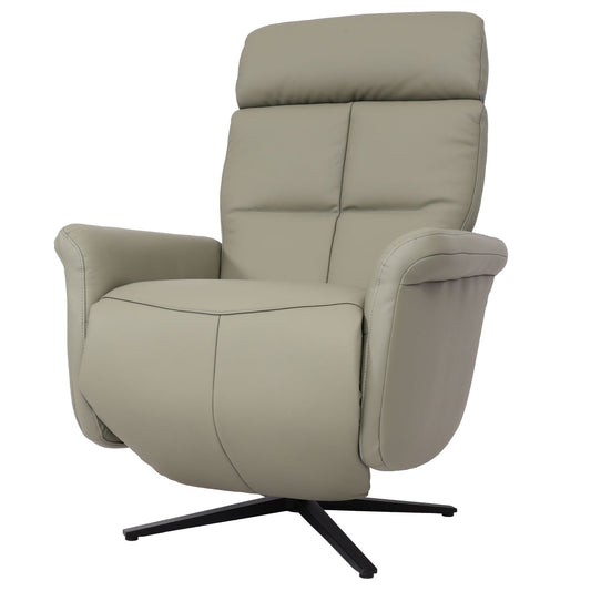 Cosmo Casa - Ontspanningsstoel - Ligfunctie - Leer - Grijs