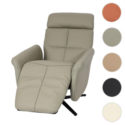 Cosmo Casa - Ontspanningsstoel - Ligfunctie - Leer - Grijs