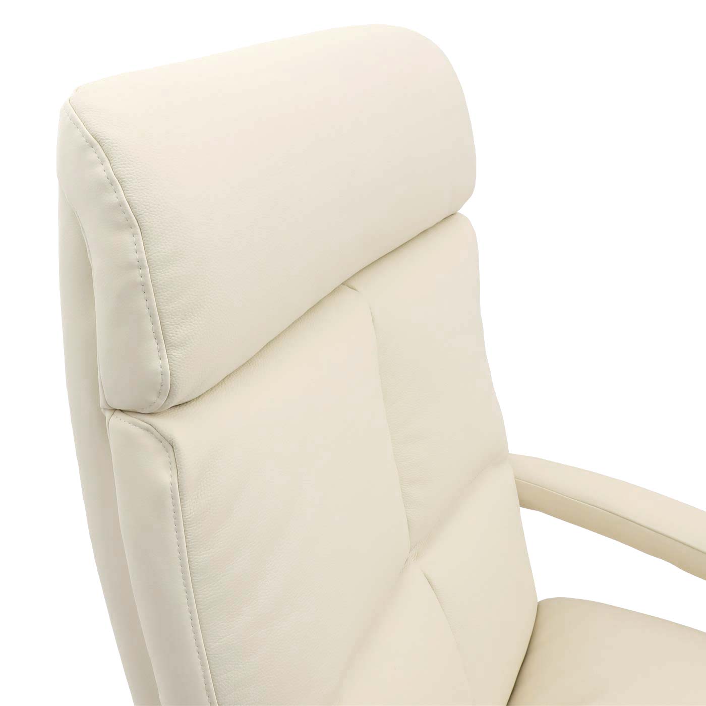 Cosmo Casa - Ontspanningsstoel - Ligfunctie - Leer - Crèmewit