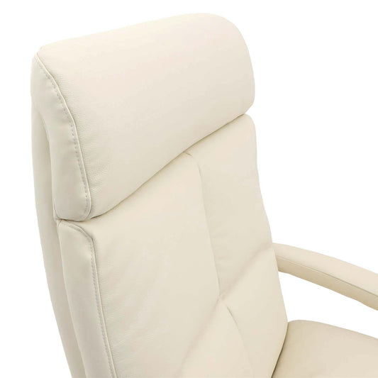 Cosmo Casa - Ontspanningsstoel - Ligfunctie - Leer - Crèmewit