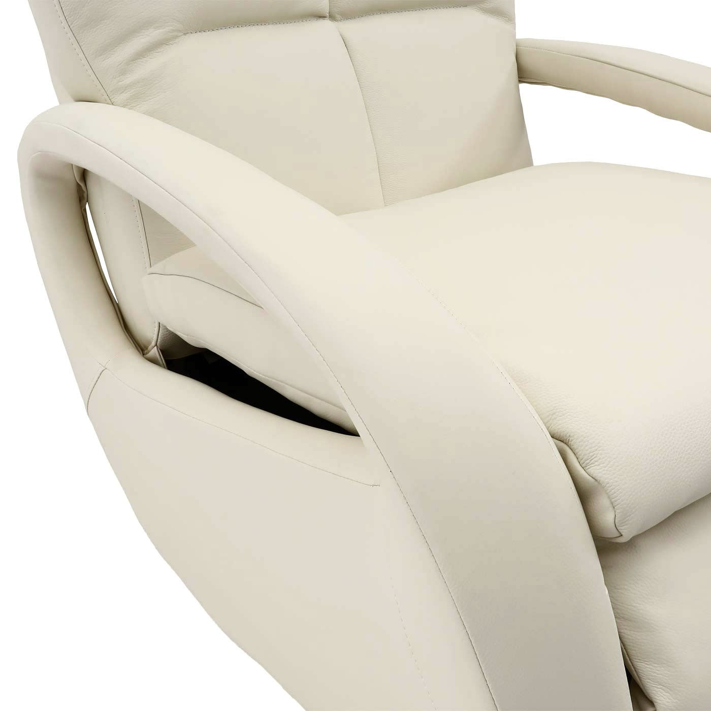 Cosmo Casa - Ontspanningsstoel - Ligfunctie - Leer - Crèmewit