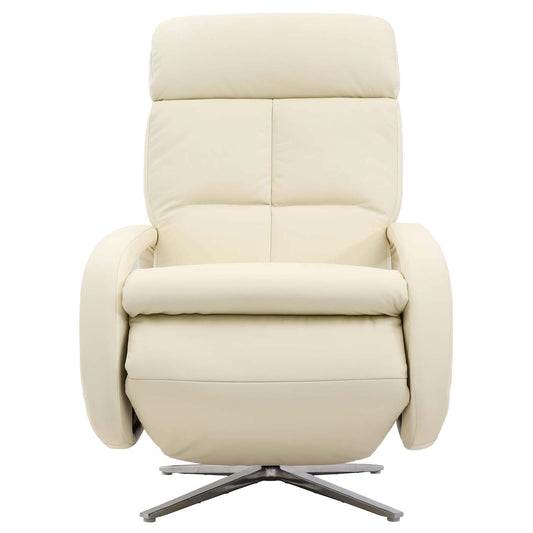 Cosmo Casa - Ontspanningsstoel - Ligfunctie - Leer - Crèmewit