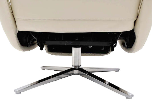 Cosmo Casa - Ontspanningsstoel - Ligfunctie - Leer - Crèmewit