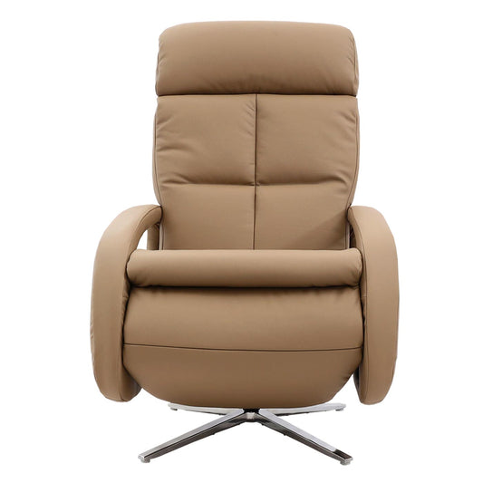 Cosmo Casa - Ontspanningsstoel - Ligfunctie - Leer - Taupe