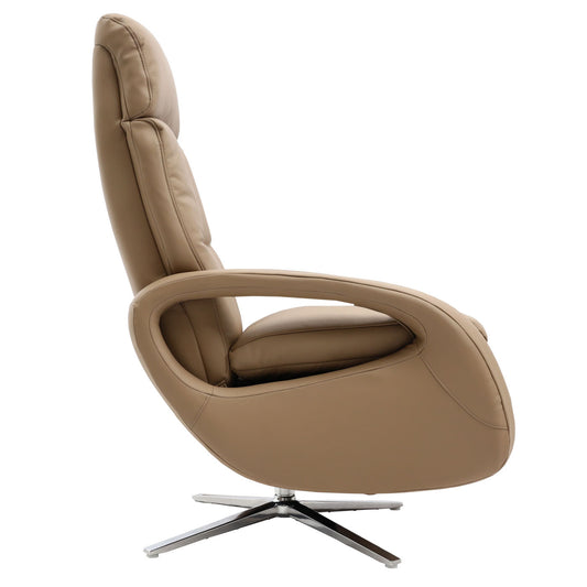 Cosmo Casa - Ontspanningsstoel - Ligfunctie - Leer - Taupe