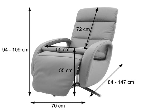 Cosmo Casa - Ontspanningsstoel - Ligfunctie - Leer - Taupe