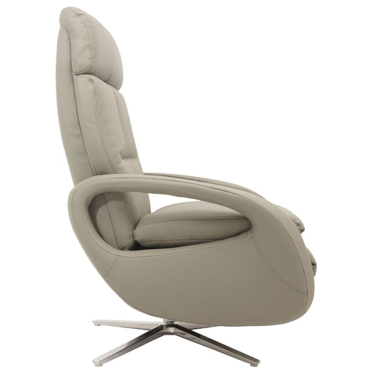 Cosmo Casa - Ontspanningsstoel - Ligfunctie - Leer - Grijs