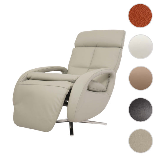 Cosmo Casa - Ontspanningsstoel - Ligfunctie - Leer - Grijs