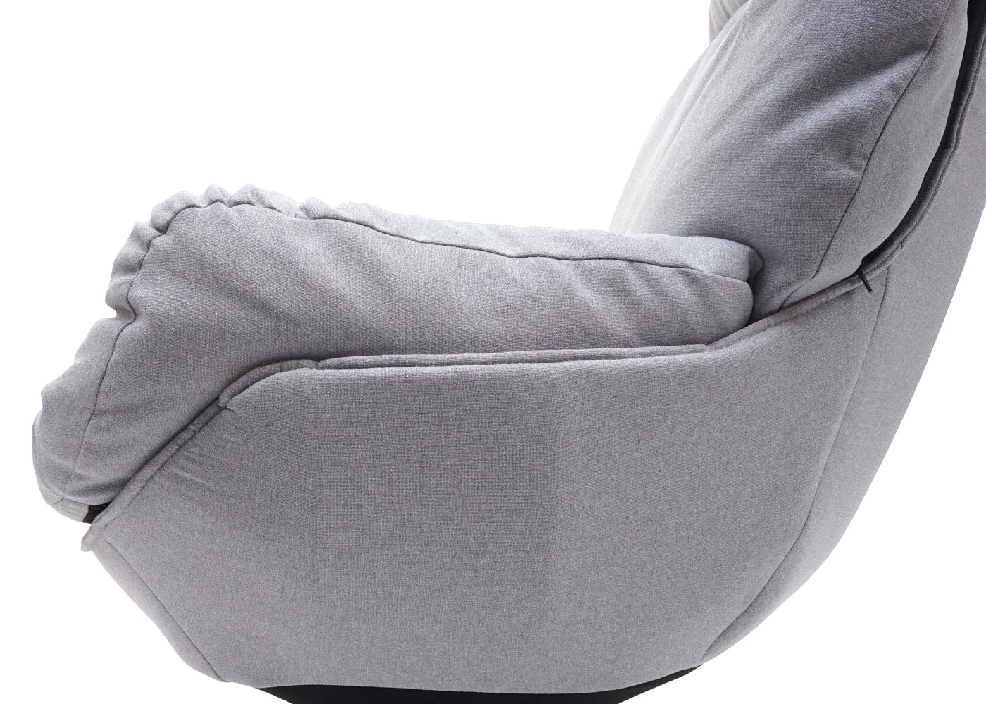 Cosmo Casa - Relaxstoelkruk - Schommelfunctie, Draaibaar - Metaal & Textiel - Lichtgrijs