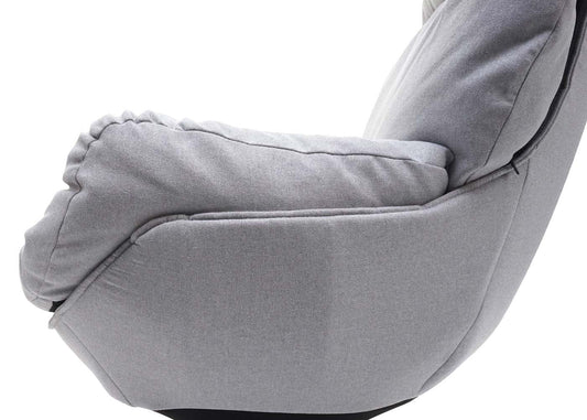 Cosmo Casa - Relaxstoelkruk - Schommelfunctie, Draaibaar - Metaal & Textiel - Lichtgrijs