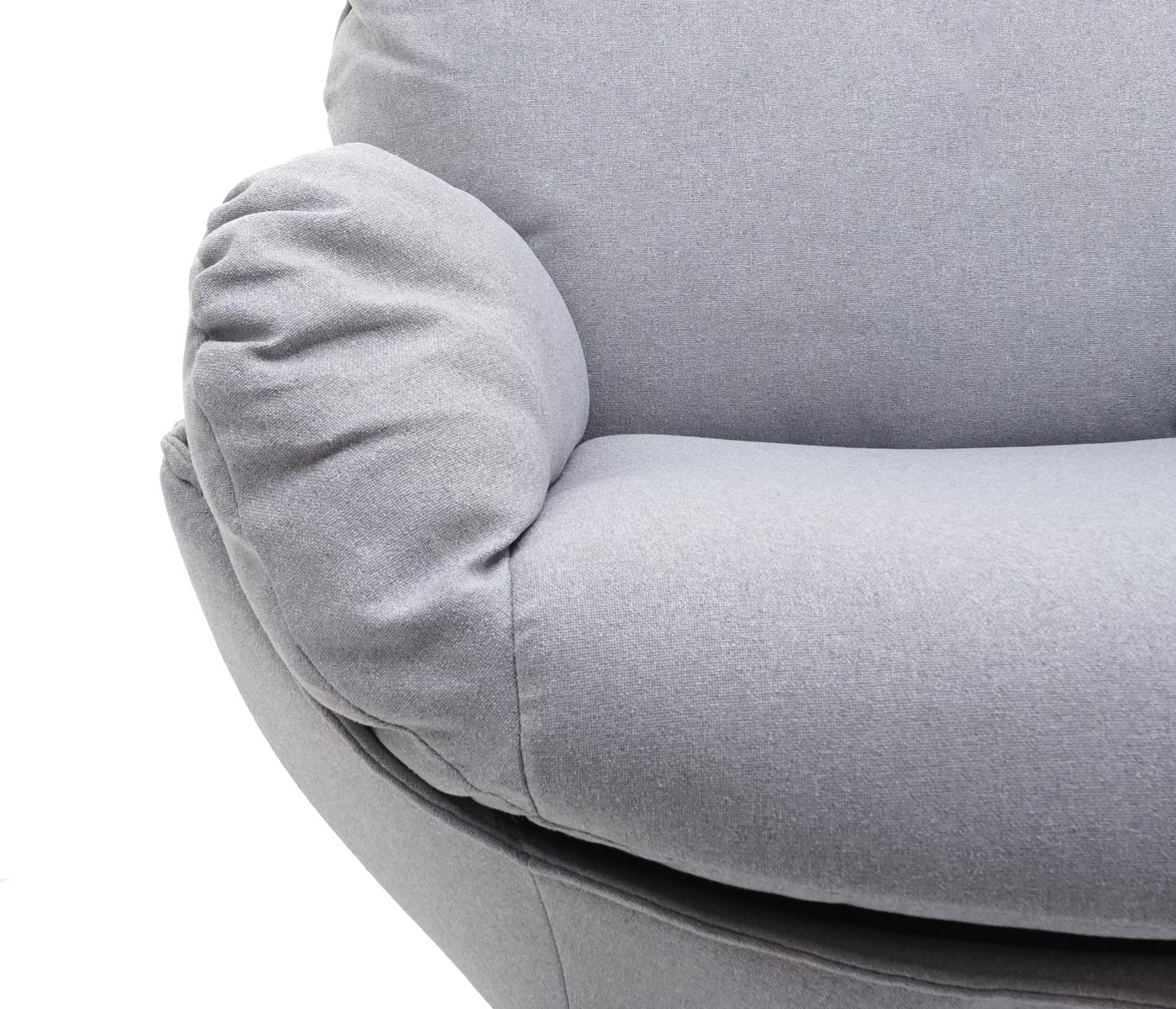 Cosmo Casa - Relaxstoelkruk - Schommelfunctie, Draaibaar - Metaal & Textiel - Lichtgrijs