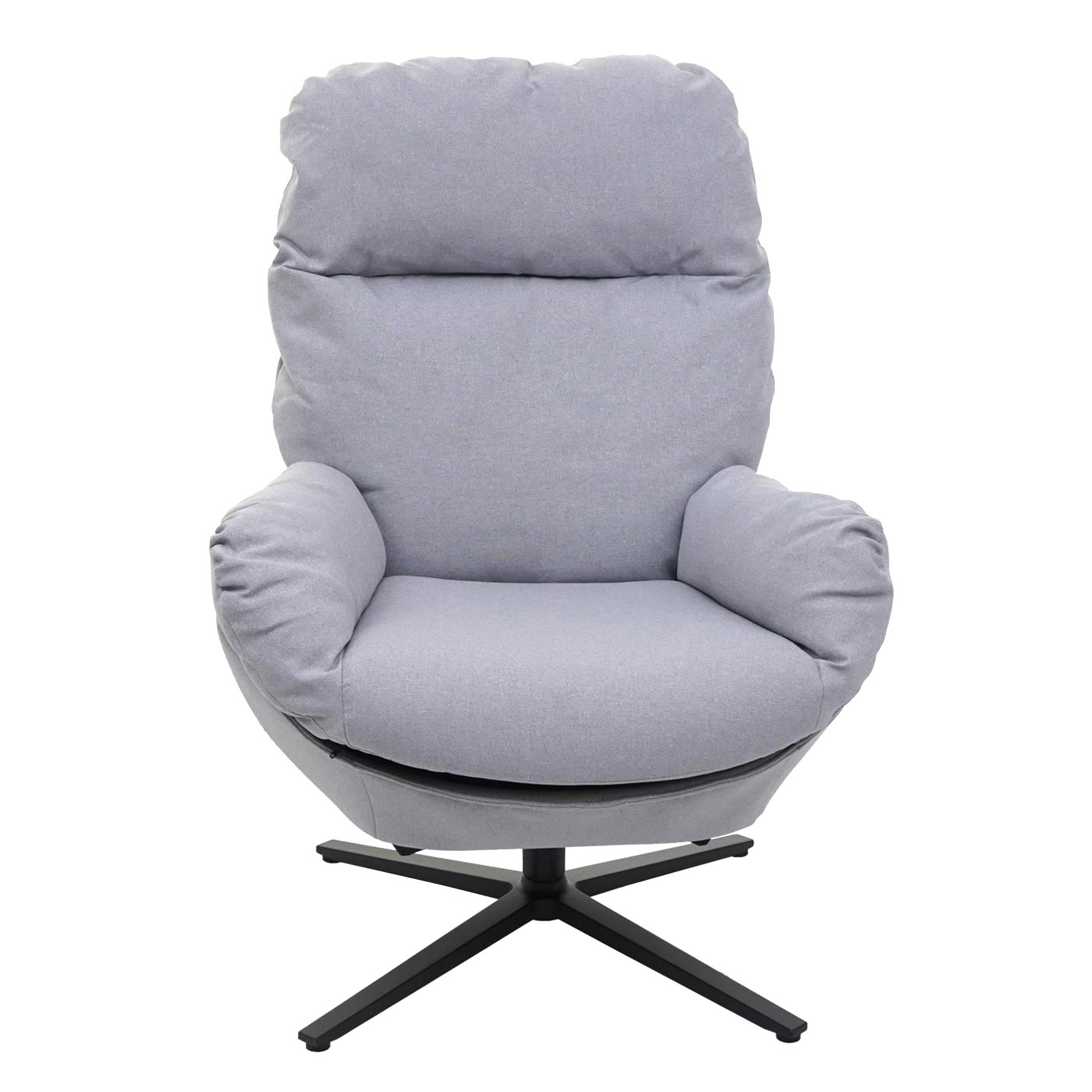 Cosmo Casa - Relaxstoelkruk - Schommelfunctie, Draaibaar - Metaal & Textiel - Lichtgrijs