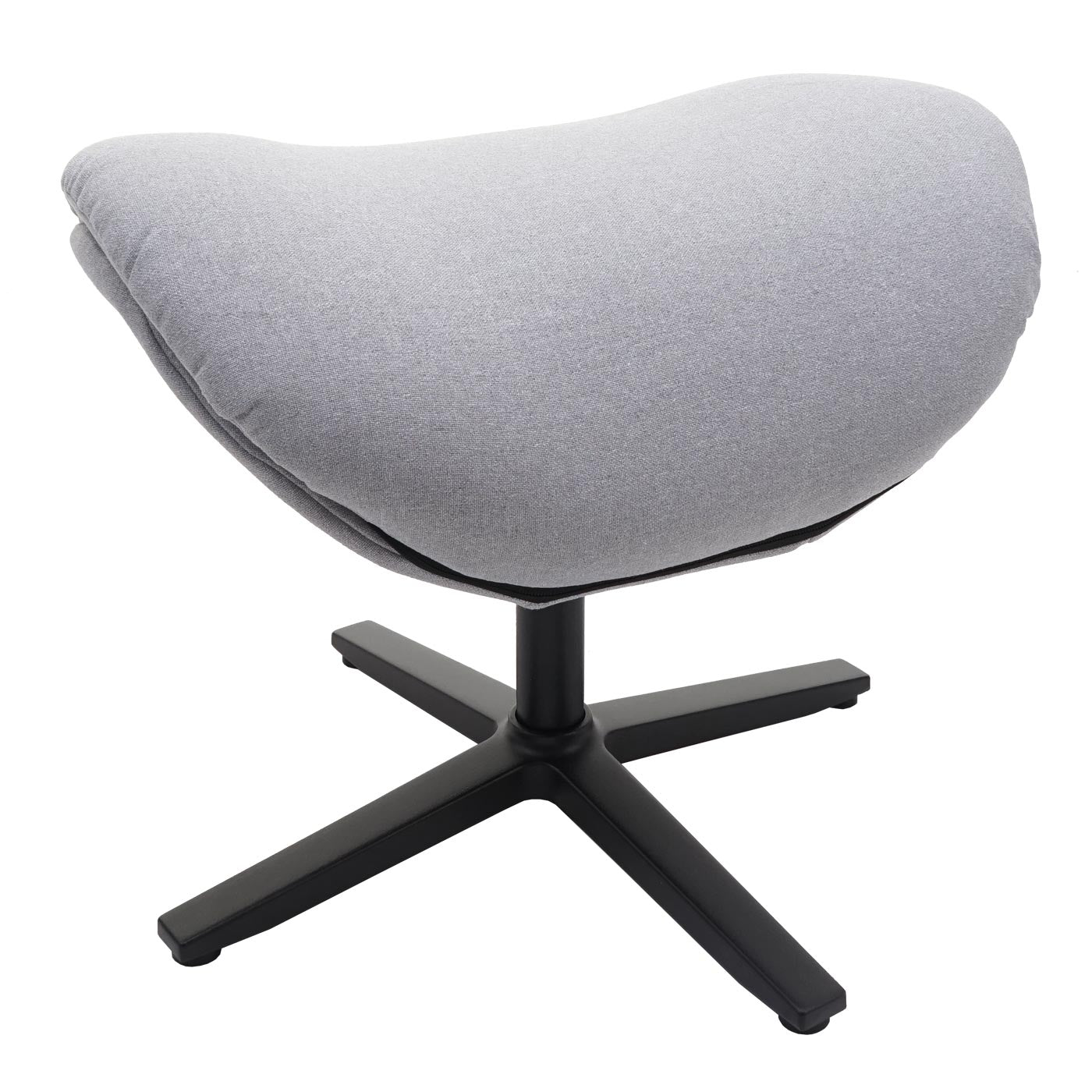 Cosmo Casa - Relaxstoelkruk - Schommelfunctie, Draaibaar - Metaal & Textiel - Lichtgrijs