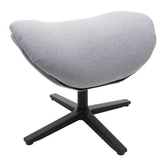 Cosmo Casa - Relaxstoelkruk - Schommelfunctie, Draaibaar - Metaal & Textiel - Lichtgrijs